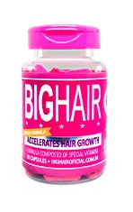 Um frasco de big hair exibido para compra.